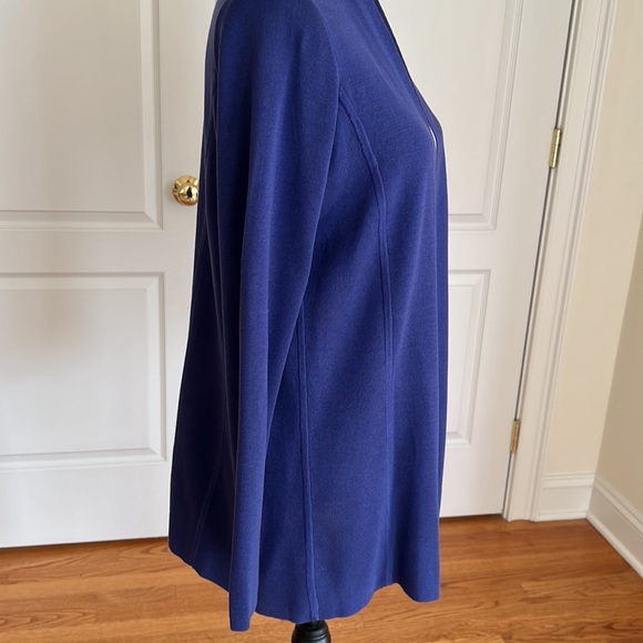 Eileen Fischer silk and organic cotton cardigan in soft purple - Picture 4 of 10